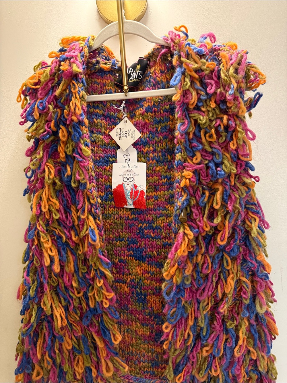 Women's Multicolor Loop-Knit Hooded Vest - Vibrant Rainbow Colors
